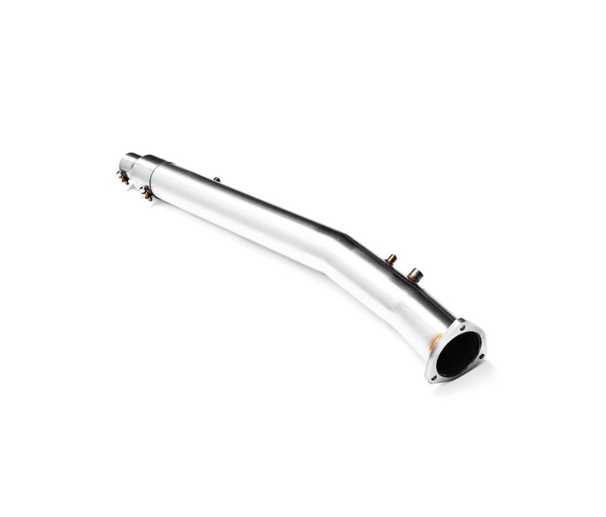Downpipe FAP inox Audi A6 C6 3.0 TDI vu côté bride de sortie