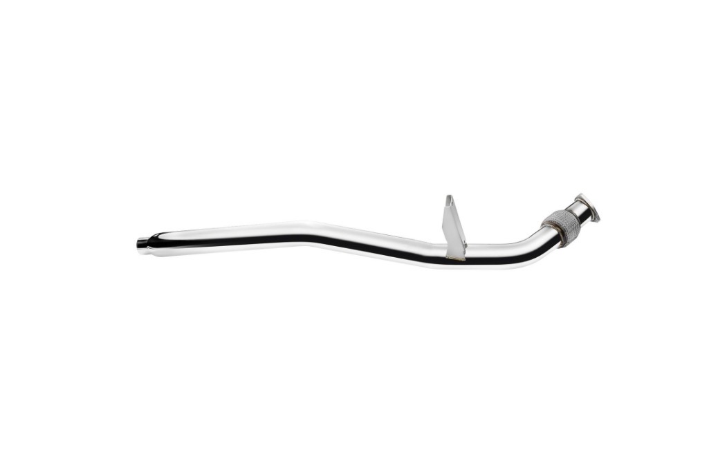 Downpipe Pro inox poli pour Audi A6 C6 2.7 et 3.0 TDI vu de profil