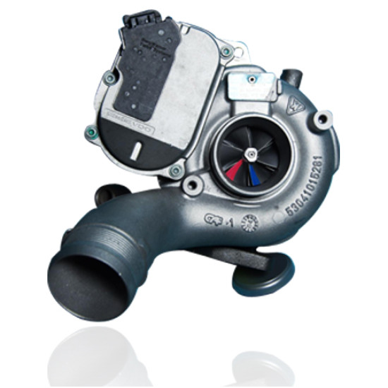 Turbo neuf BorgWarner BV50 53049800043 pour Audi A6 3.0 TDI vu de trois quarts